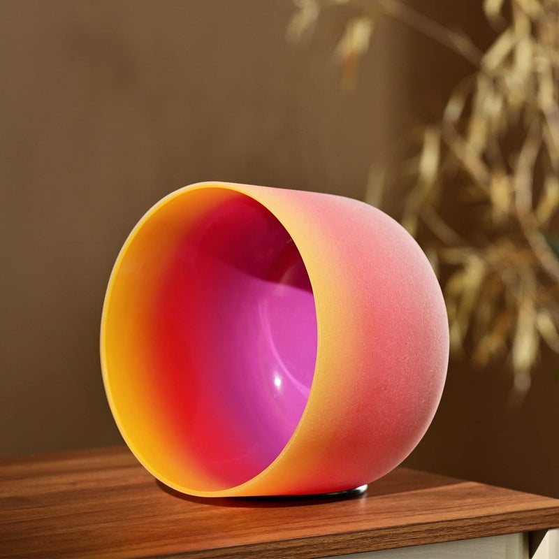 CVNC 440HZ 8 Inch Rainbow Colored E Note Solar Plexus Chakra Frosted Quartz Crystal Singing Bowl for Sound Healing and Meditation - Image 2